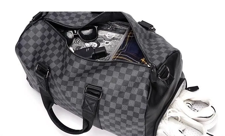 2025 Gran bolsa de viaje de cuero PU para hombres