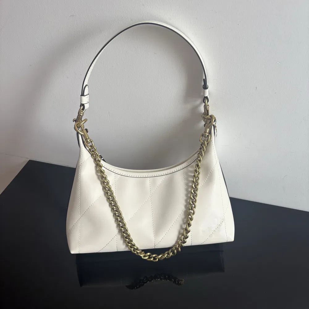 Bolso de bajo brazo de diamante baguette blanco cosido clásico de marca de diseñador para mujeres