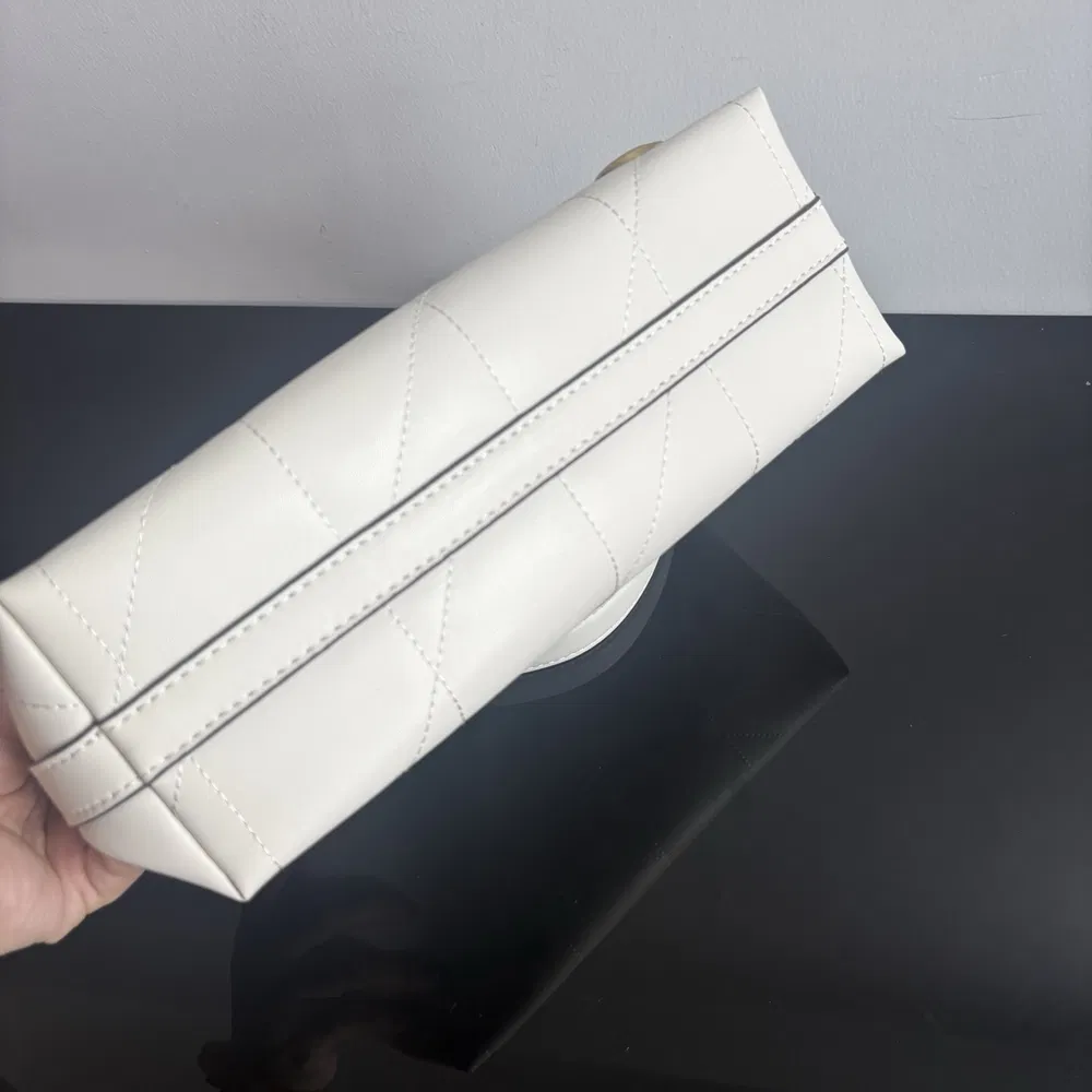 Bolso de bajo brazo de diamante baguette blanco cosido clásico de marca de diseñador para mujeres