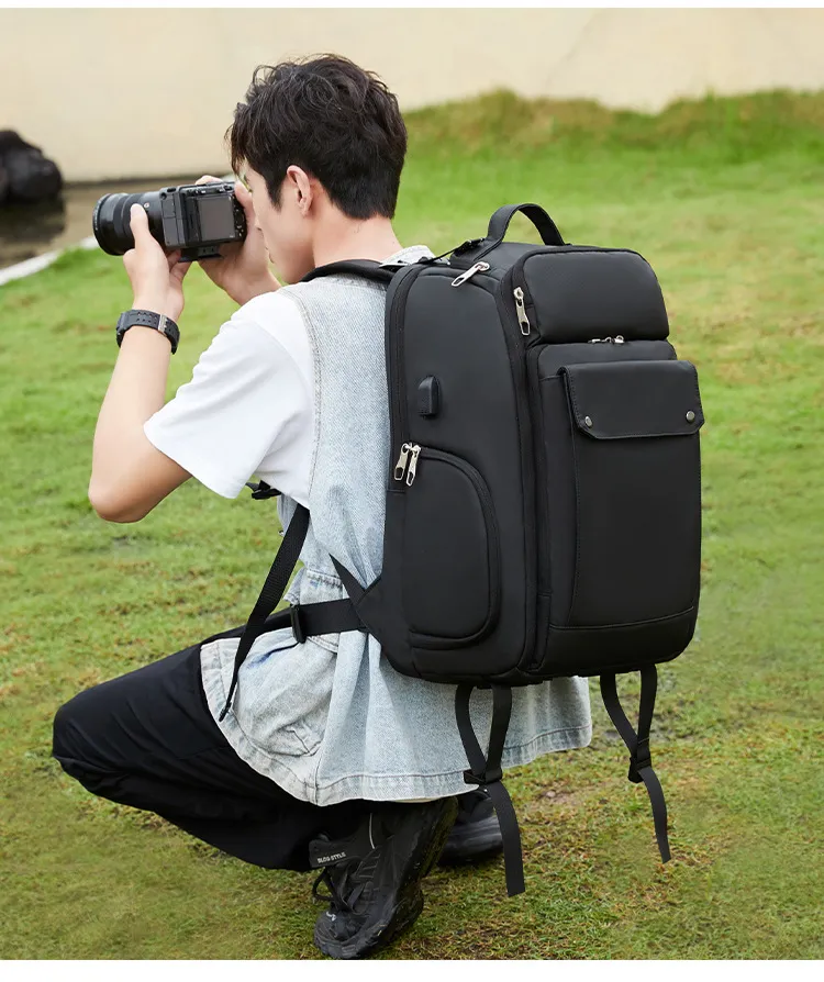 Bolsa de fotografía pequeña personalizada para exteriores, mochila de viaje de ocio de tela Oxford