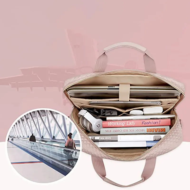 Bolsa de hombro para tabletas de viaje grande de color rosa 17.3 impermeable