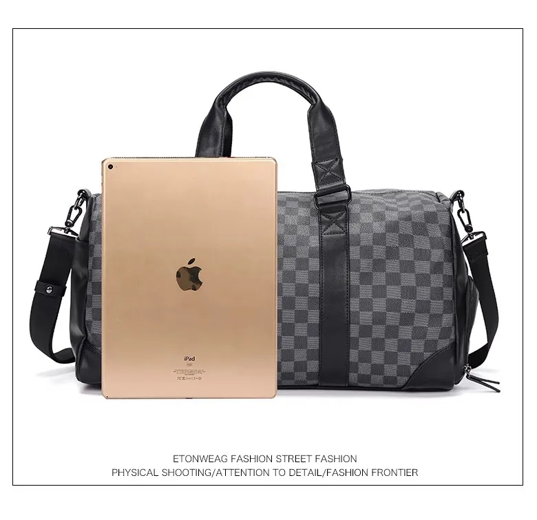 2025 Gran bolsa de viaje de cuero PU para hombres