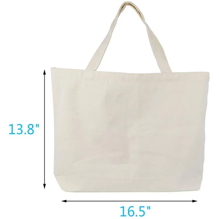 Bolsas de compras de algodón de lona plegables reutilizables con asas de cuerda