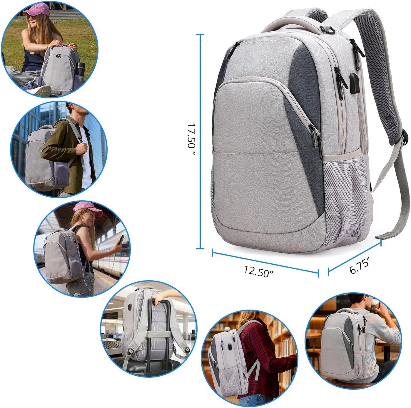 Bolsa de Negocios para Laptop Oxford Personalizada con Logo Bordado 2026 Unisex de Moda y Portátil con Carga USB