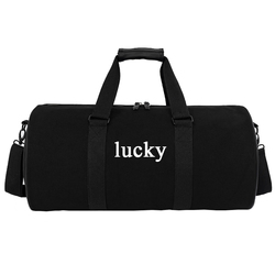 Bolsa de viaje de lona de gimnasio de cilindro de barril unisex de alta calidad y duradera, bolsa de fin de semana para mujeres