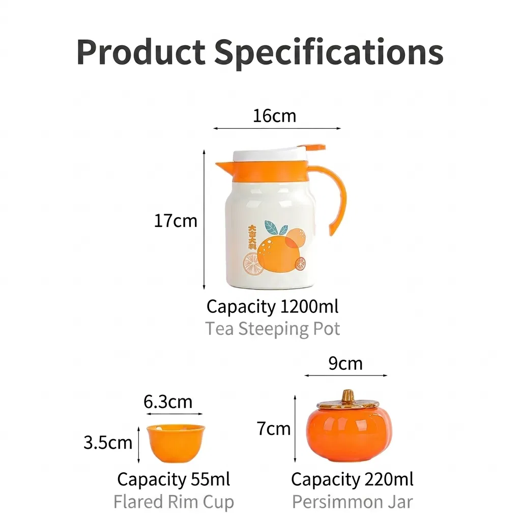 Juego de regalo de té chino Lucky Orange premium - diseño de maletín portátil para el Año Nuevo Lunar y regalos de prosperidad