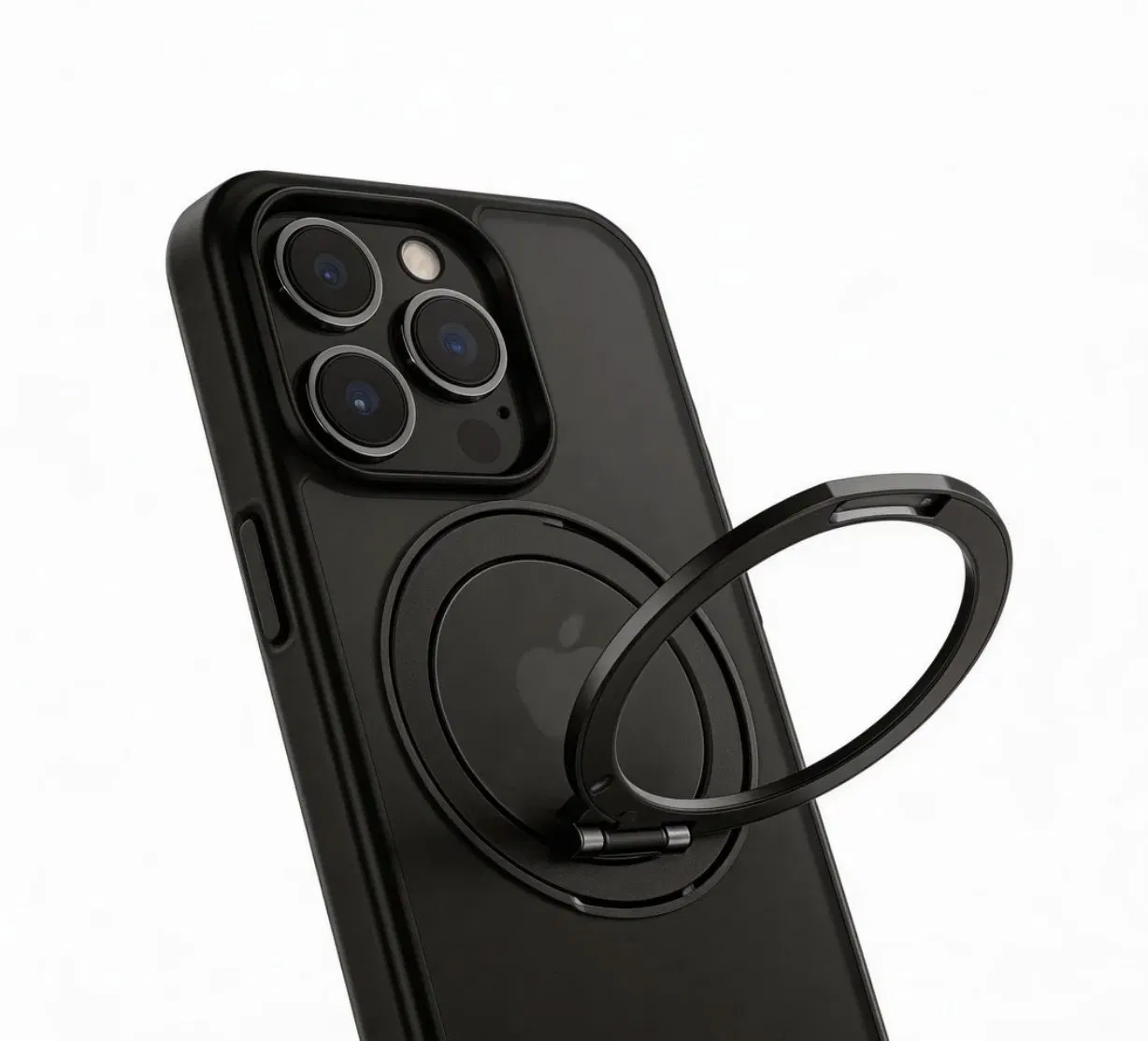 Funda de teléfono de aleación de aluminio TPU+PC con 360° soporte giratorio compatible con Magsafe, se admite logotipo personalizado