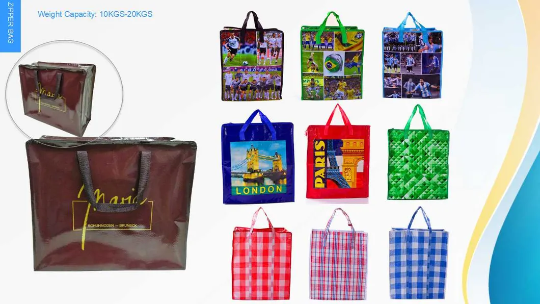 Bolsa de playa grande de yute de arpillera natural impresa personalizada al por mayor con cremallera