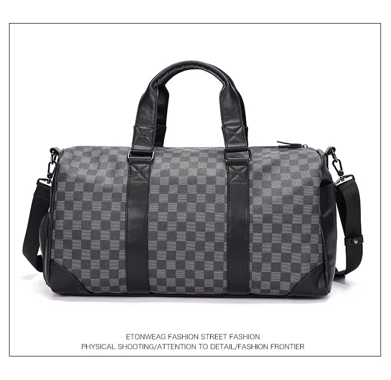 2025 Gran bolsa de viaje de cuero PU para hombres