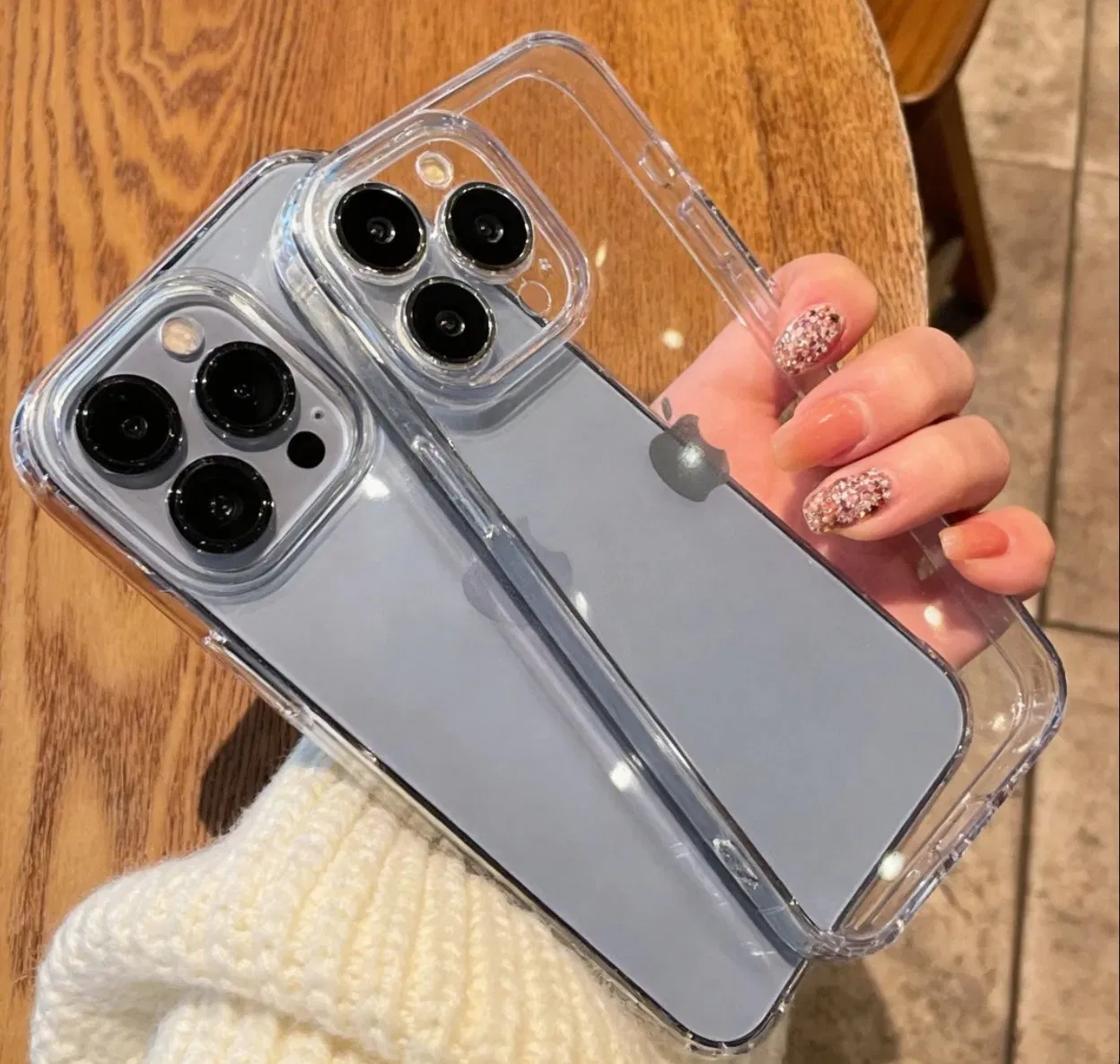 Funda de teléfono TPU clara y a prueba de golpes para iPhone 16/15/14 Anti amarillamiento y anti rayones