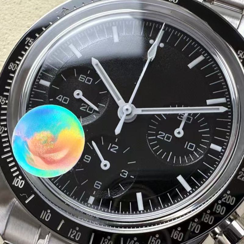Reloj Profesional Super Serie de Acero Lunar con Luminiscencia y Cronometraje Impermeable 42mm Caja de Acero Inoxidable
