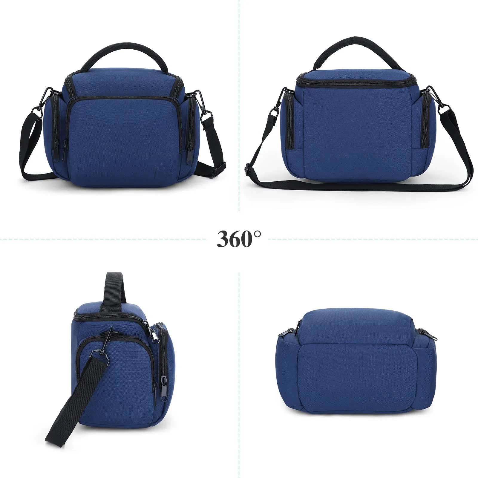 Funda de cámara pequeña de nylon, bolsa compacta para cámara con hombro