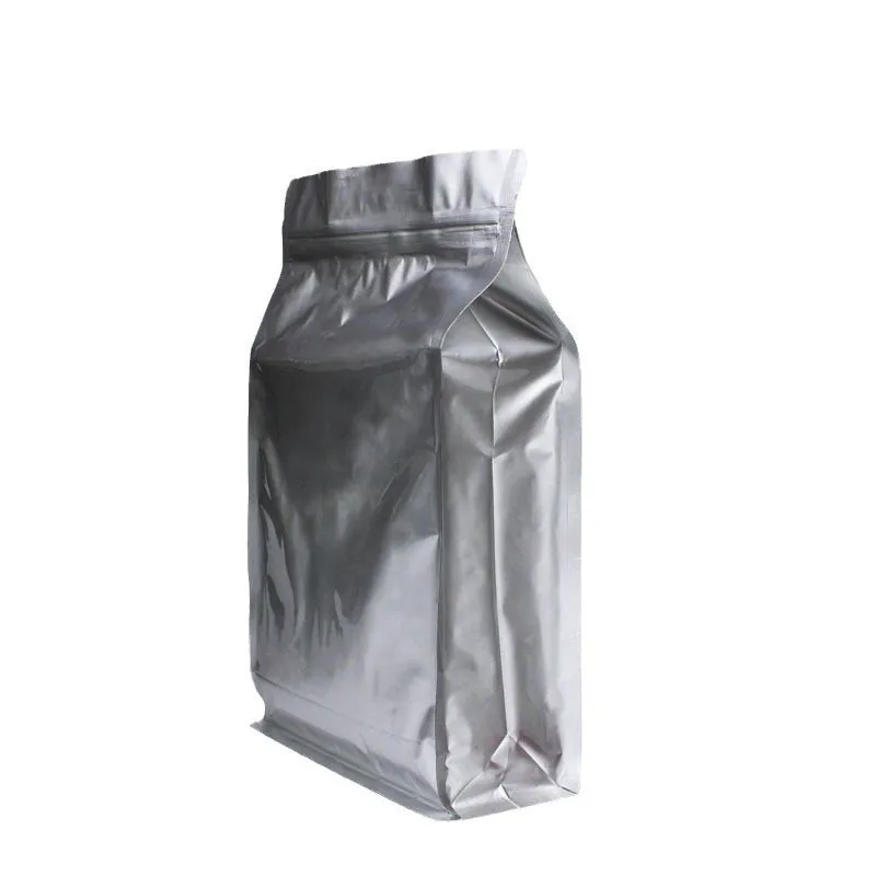 Bolsa de comida con cierre de aluminio, bolsa de café, empaquetado de comida, sellado de ocho lados, bolsa de bocadillos en acordeón