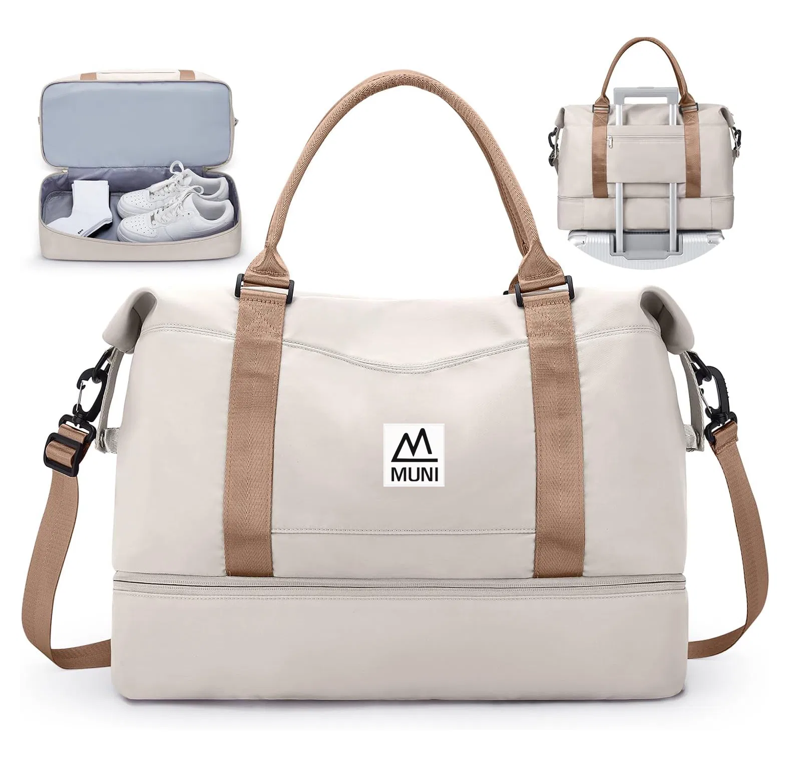 Taslan 30L Diseño Bolsa de Fin de Semana para Mujeres Bolsa de Gimnasio Duffel con Compartimento para Zapatos