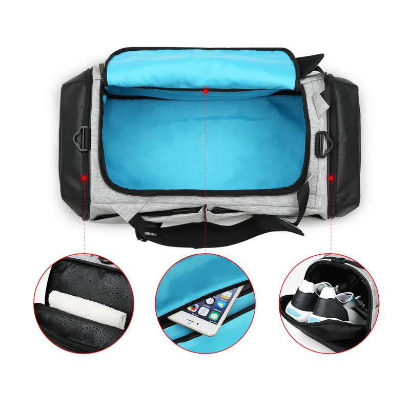Bolsa de entrenamiento para hombros de gimnasio, forma de barril, bolsa de viaje para Crossfit