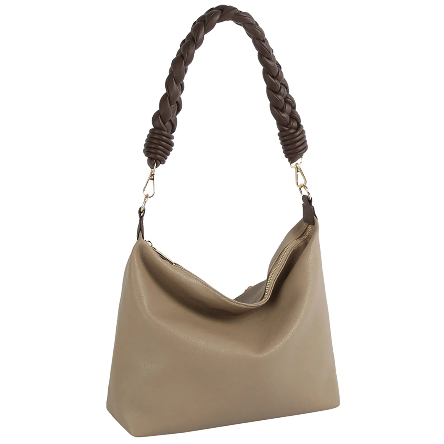 Bolso de hombro de cubo con asa trenzada retro y elegante para moda casual