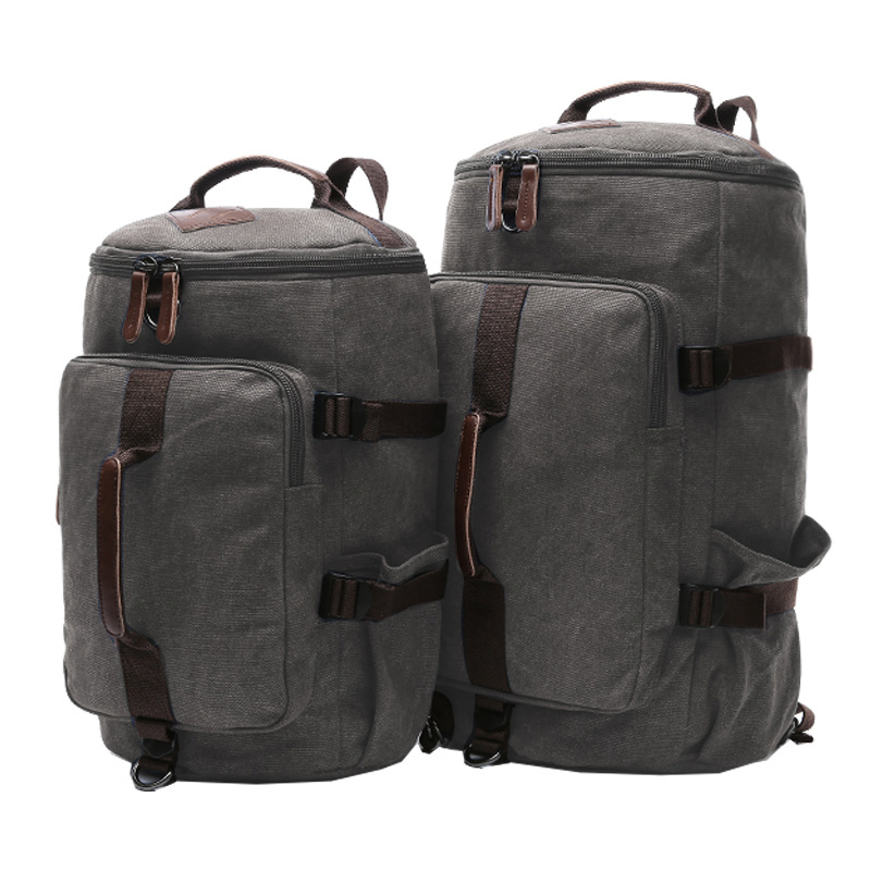 Mochila de lona tipo barril casual de moda para computadora portátil, mochila para escuela y universidad