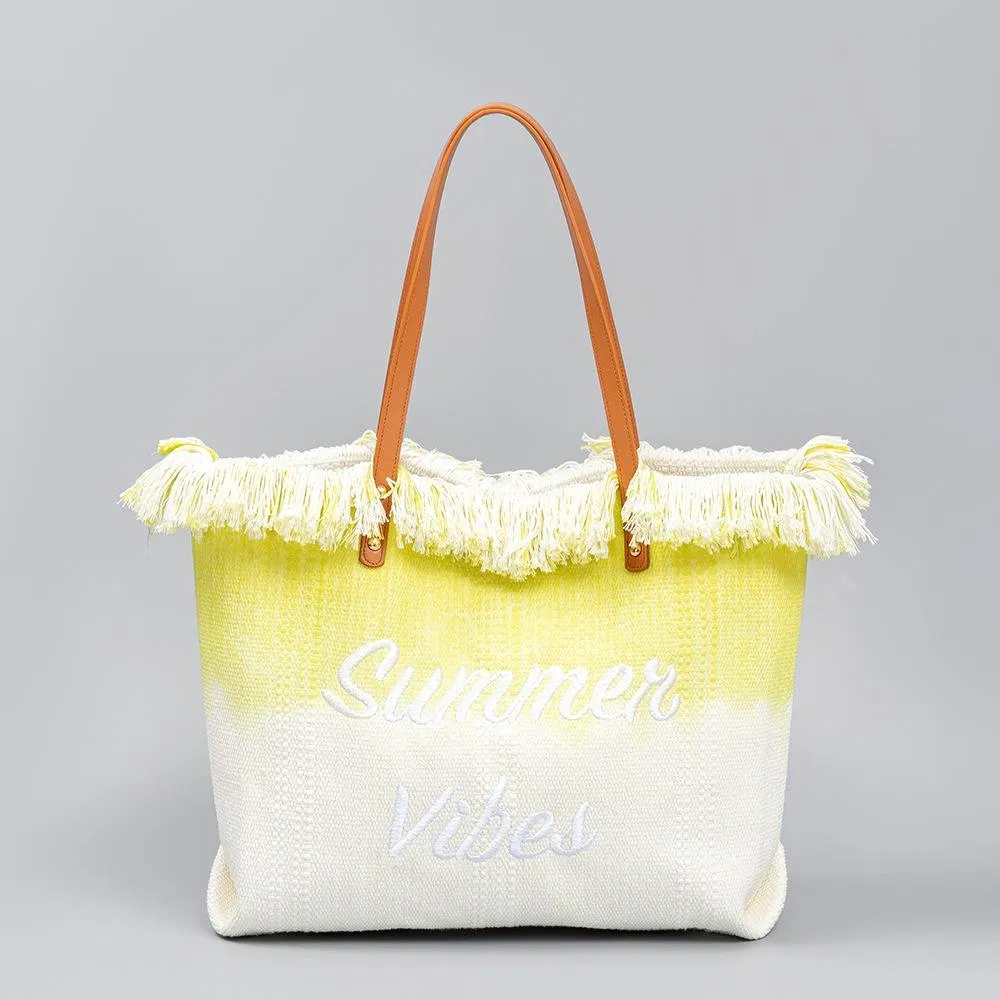 Bolsa de playa simple de nueva venta al por mayor, bolsa de viaje para mujer, bolso de lona de un solo hombro