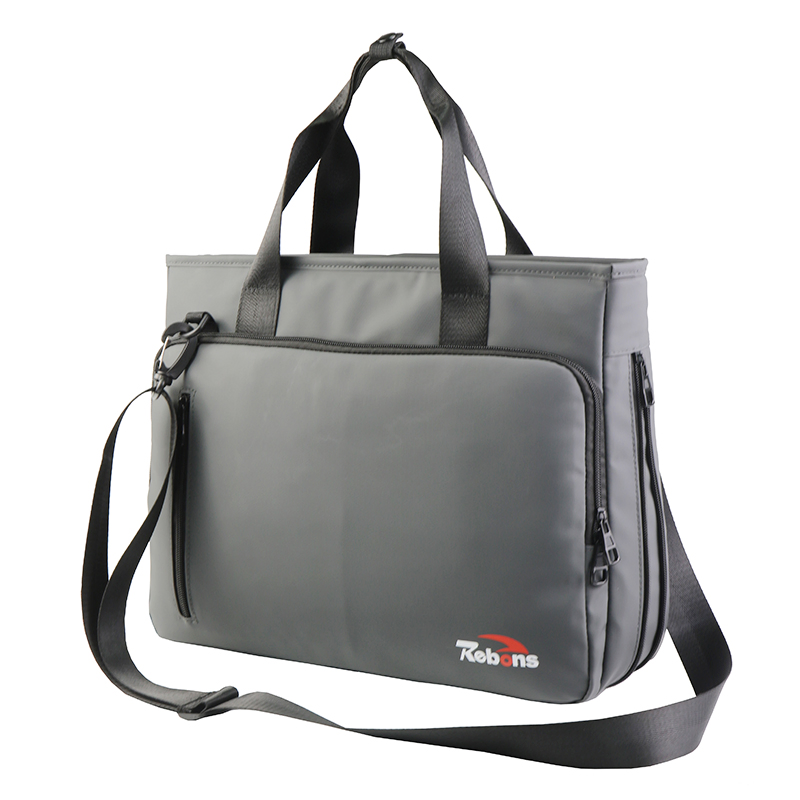 Conjunto de archivo de oficina personalizado para hombres, bolsa de computadora cruzada de cuero de lujo expandible para llevar portátil, bolsa de hombro 14 15 16 17