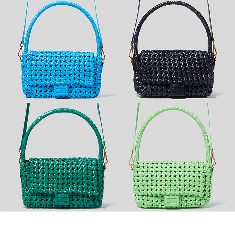 Sh2363 Bolsa de mujer baguette pequeña hecha a mano con nudo de molino de viento, bolso cruzado de lujo para damas, bolso de hombro personalizado