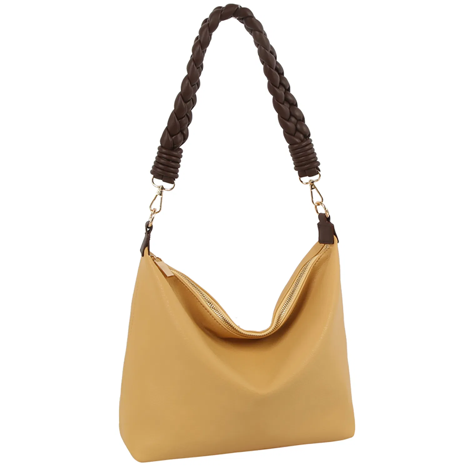 Bolso de hombro de cubo con asa trenzada retro y elegante para moda casual