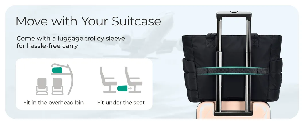 Bolso Tote Bagsmart para Mujeres, Bolso Tote Ligero con Compartimentos, Bolso de Hombro Acolchado para Viajes, Trabajo