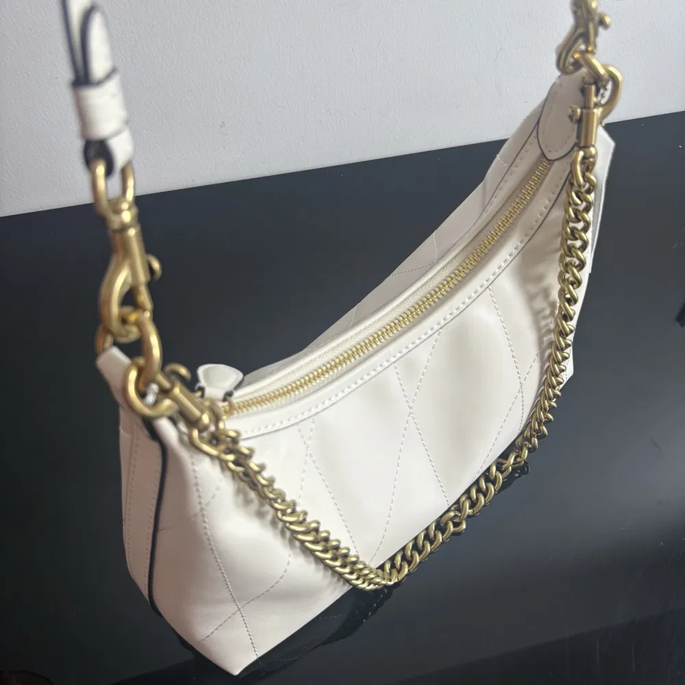 Bolso de bajo brazo de diamante baguette blanco cosido clásico de marca de diseñador para mujeres