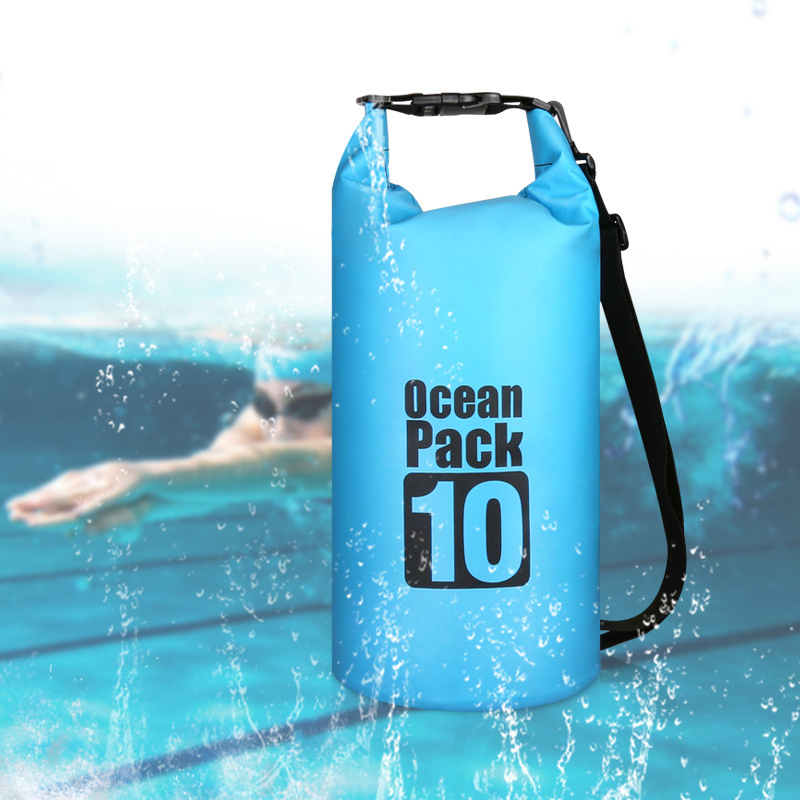 Bolsa seca impermeable de diseño de barril flotante para nadar al aire libre, estilo de moda, con un solo y doble hombro