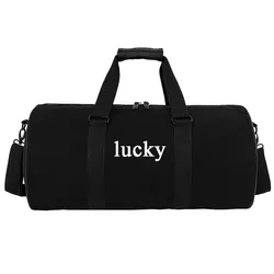 Bolsa de viaje de lona de gimnasio de cilindro de barril unisex de alta calidad y duradera, bolsa de fin de semana para mujeres