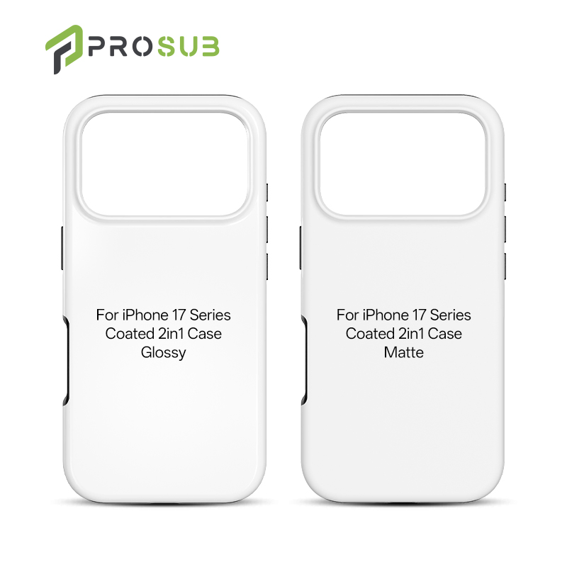 Funda 2-in-1 de Sublimación 3D Recubierta para iPhone 17 Serie Cubierta de Teléfono Móvil en Mate y Brillante en Blanco