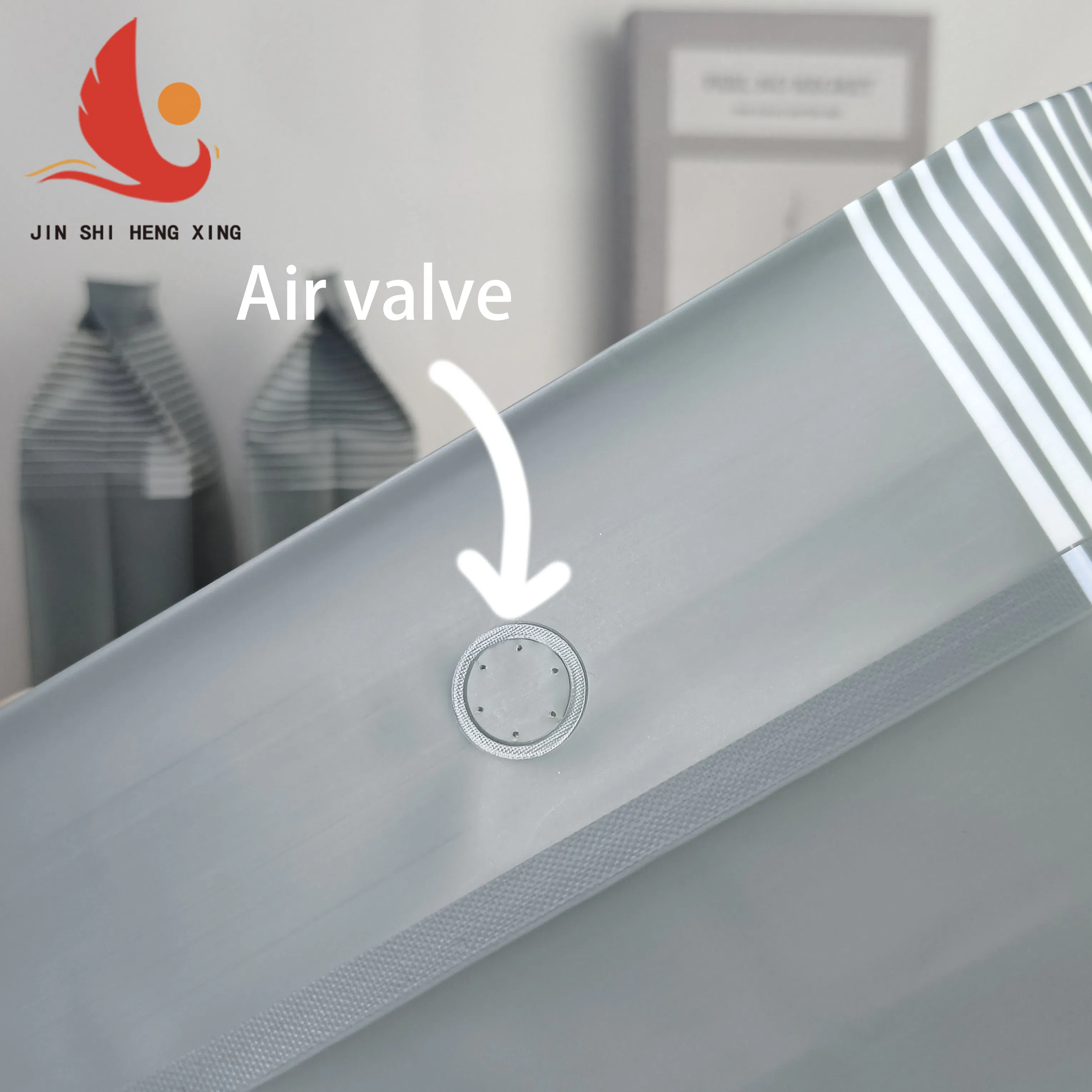 Bolsa de almacenamiento de acordeón gris versátil con válvula de aire integrada