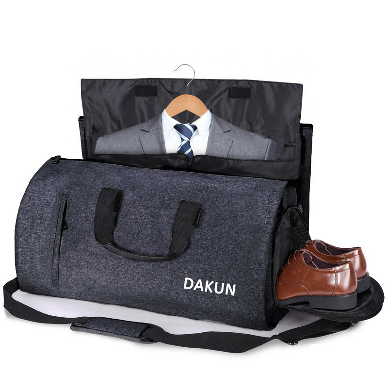 Bolsa de traje plegable personalizada para llevar, bolsa de viaje deportiva de fin de semana
