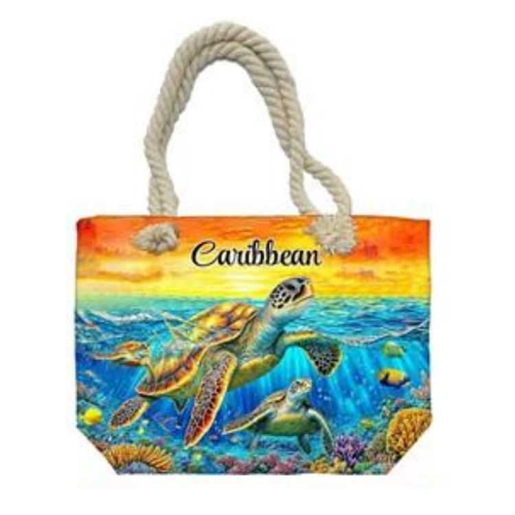 Bolsa de playa personalizada con logo, souvenir turístico, bolsa de mano de tortuga, Cancún, Cozumel, México