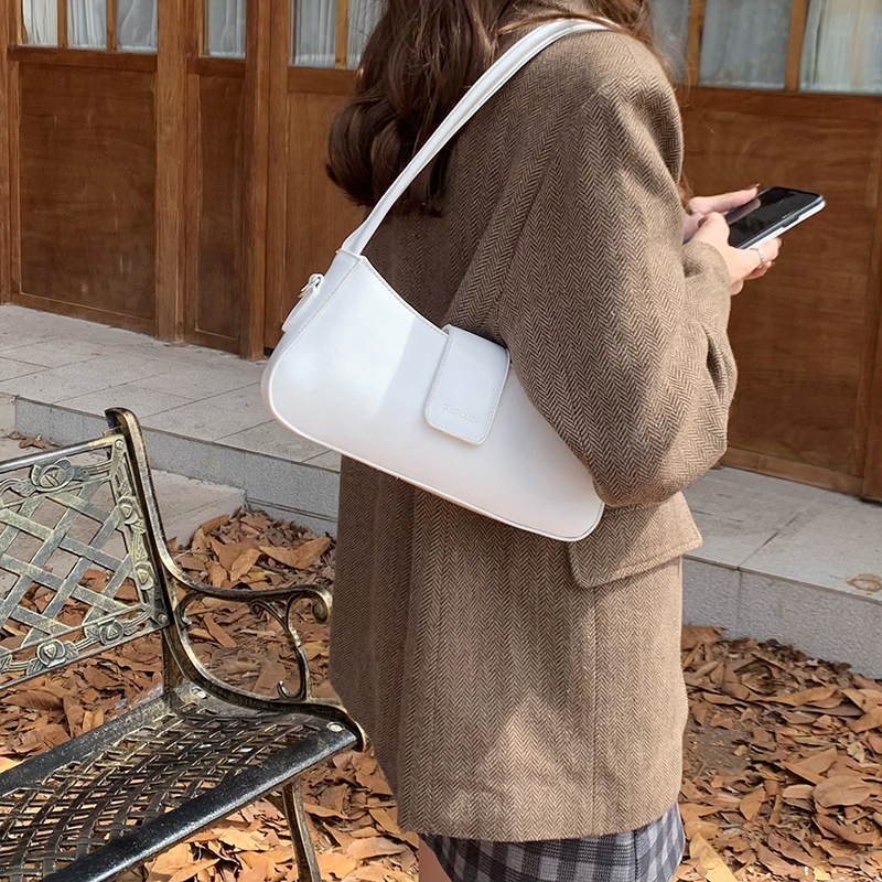 Bolsa de mano clásica tipo baguette portátil y casual para chicas y mujeres