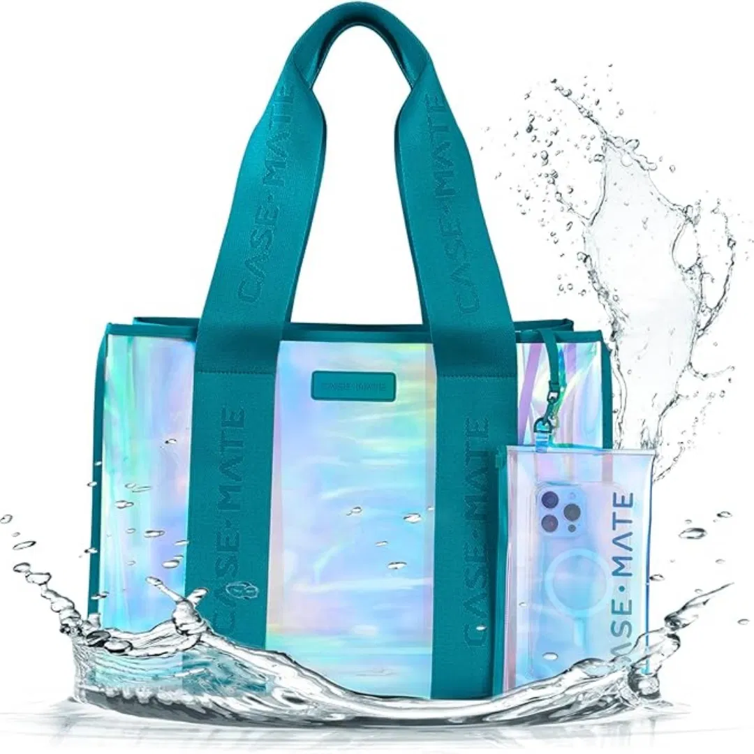 Bolsa de playa impermeable y a prueba de arena de PVC TPU transparente iridiscente grande 3 en 1 Zipper Pool Swim Cruise Essentials 2026 regalo de burbujas de jabón Amazon