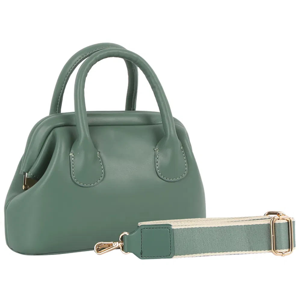 Bolso de mano de lujo para mujer, venta directa de fábrica, con cierre abierto, doble asa, marco de primavera, bolso de médico, bandolera