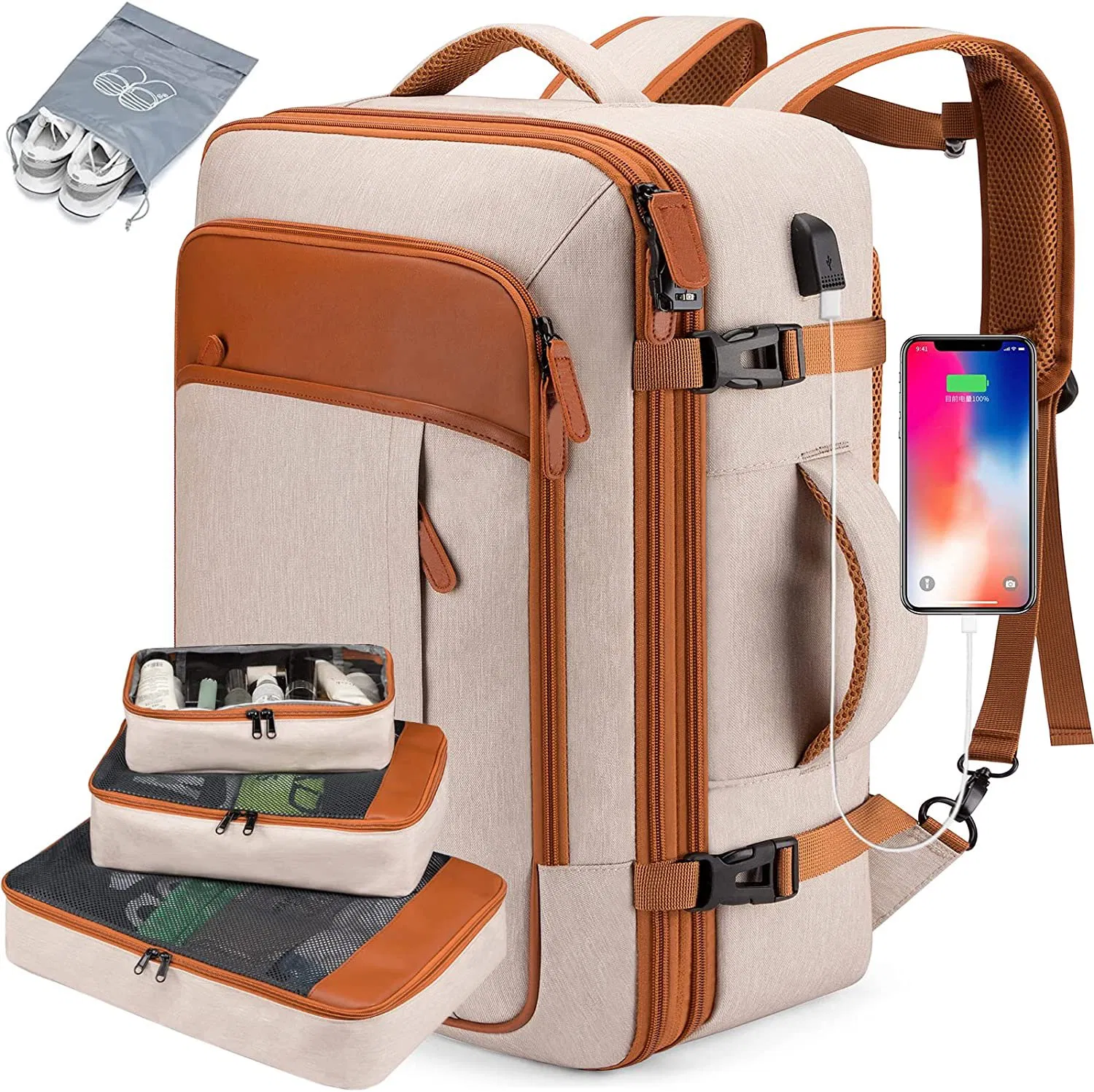 Europa 40L Maleta de vuelo de cabina, computadora portátil, viaje de negocios, mochila escolar