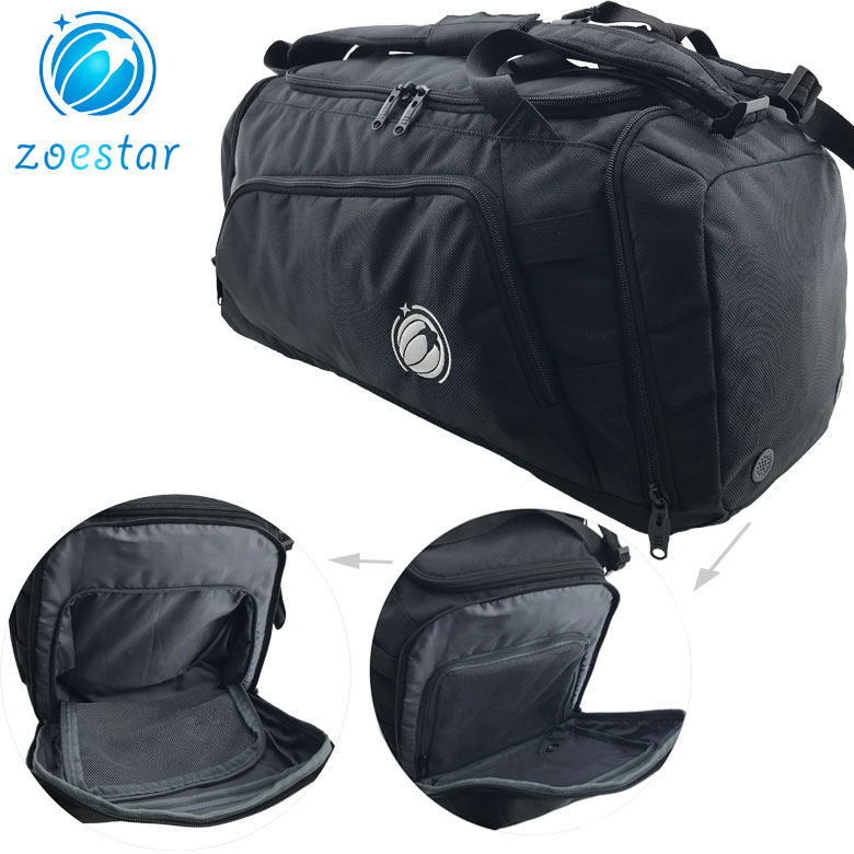 Bolsa de deporte personalizada para hombres grandes de fin de semana negro, viaje y gimnasio con logo