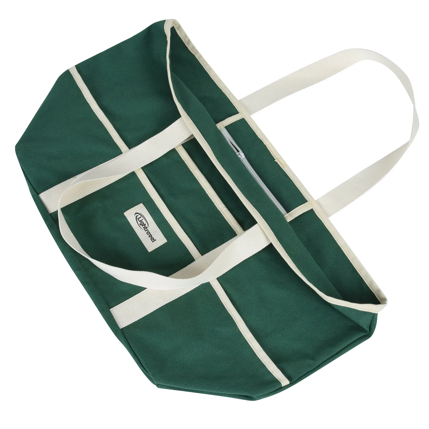 Bolsa de playa y camping de gran capacidad de lona verde oscuro para minoristas