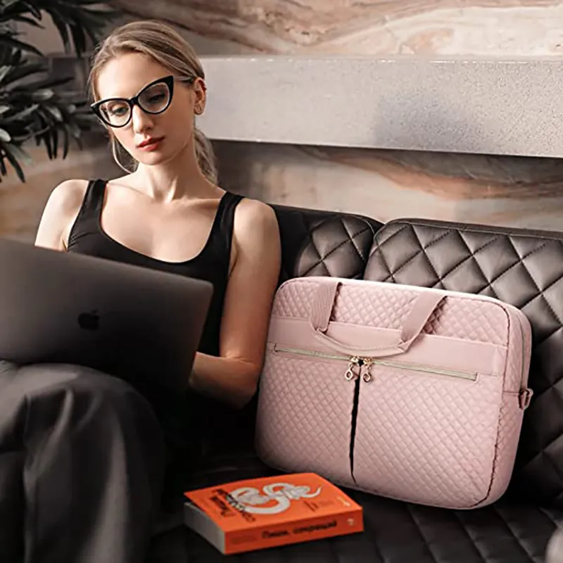Bolsa de hombro para tabletas de viaje grande de color rosa 17.3 impermeable