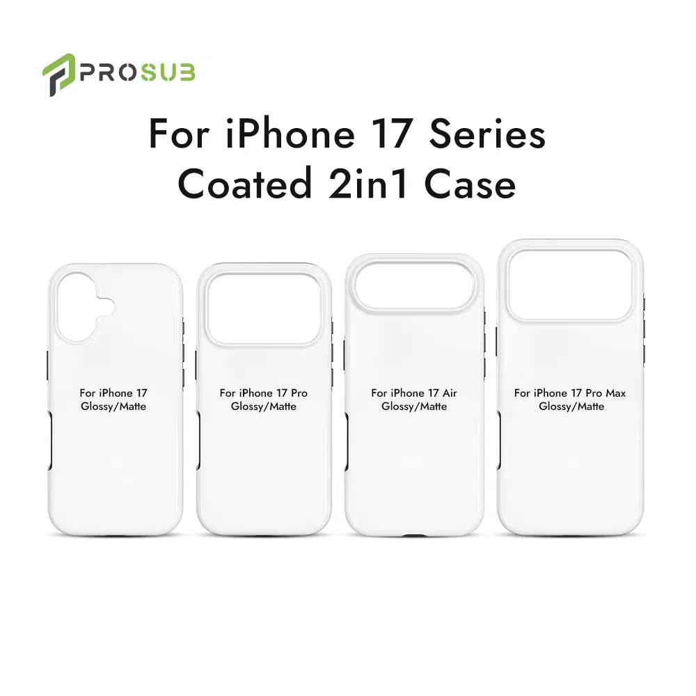 Funda 2-in-1 de Sublimación 3D Recubierta para iPhone 17 Serie Cubierta de Teléfono Móvil en Mate y Brillante en Blanco
