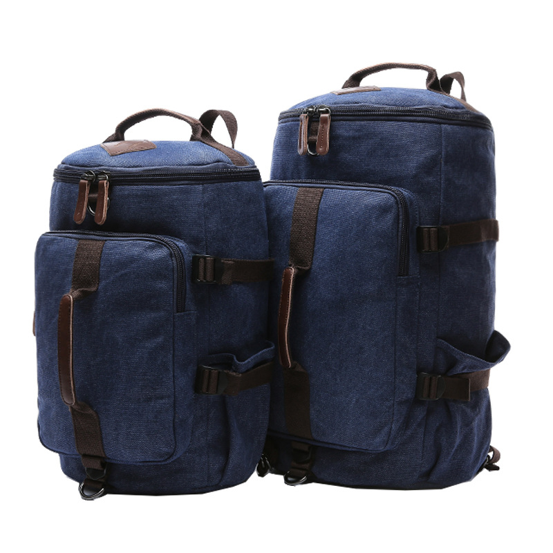 Mochila de lona tipo barril casual de moda para computadora portátil, mochila para escuela y universidad