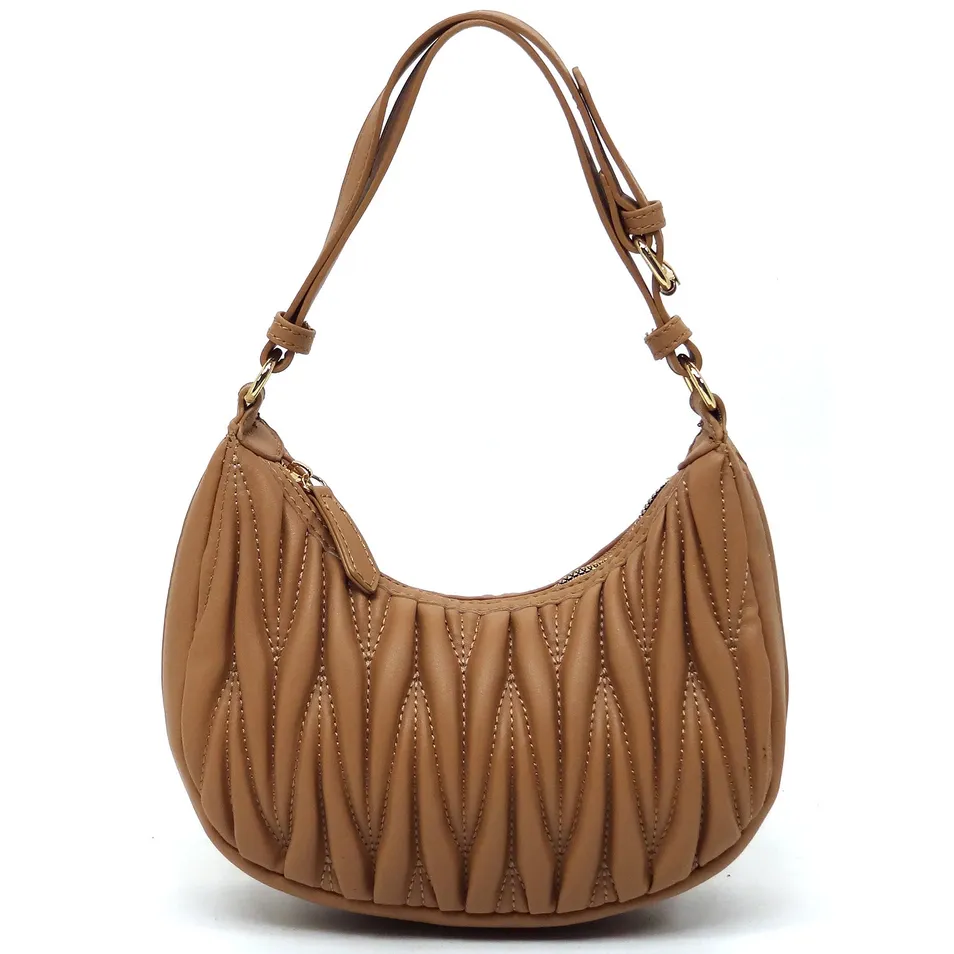 Bolso de Hombro Chevron Acolchado de Moda en Diseño Elegante de Hobo