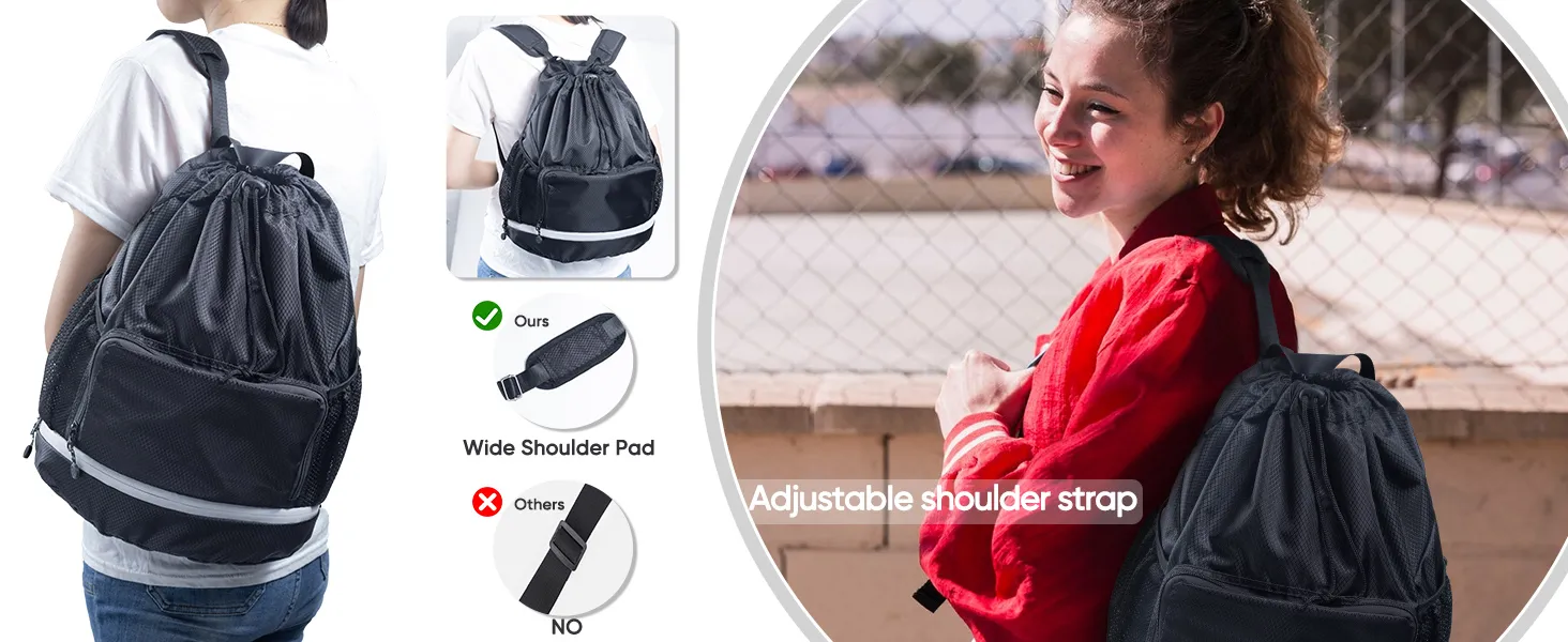 Bolsa de gimnasio para natación con compartimento para zapatos y bolsillo impermeable