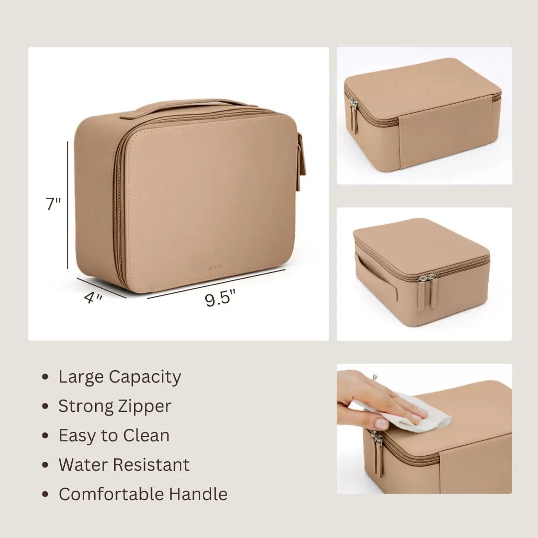 Bolsa de aseo de cuero duradero con asa conveniente para un transporte fácil