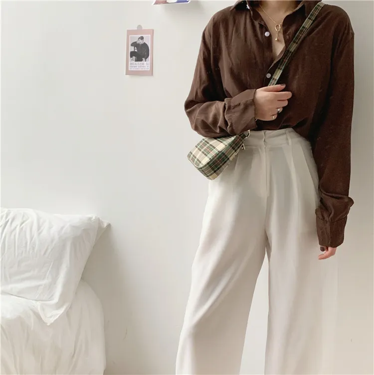 Bolso de lona retro de cuadros 4