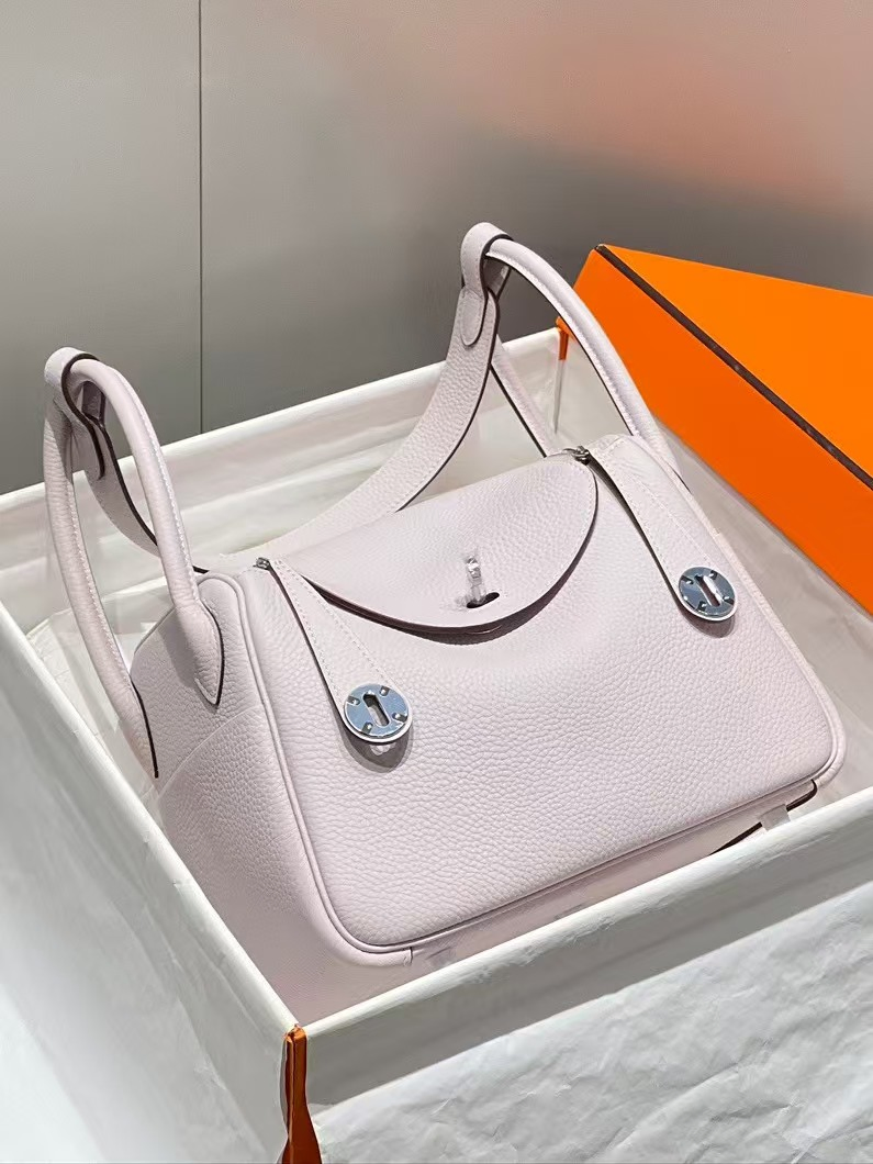 H Hardware de Acero Inoxidable Tc Bolso de Cuero Genuino Lindi 19/26/30 Bolsa de Mano de Grano de Lichi de Piel de Vaca de Capa Superior para Mujeres