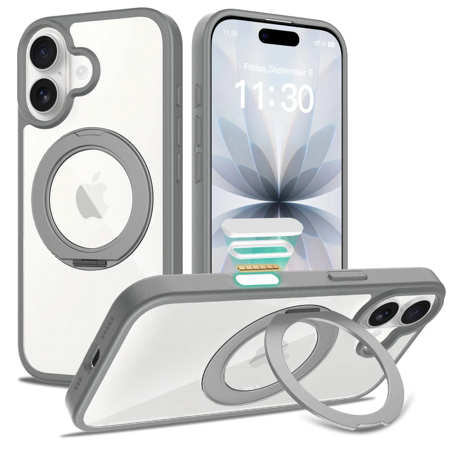 Funda protectora de teléfono móvil magnética de TPU, silicona, PC, cuero, soporte claro, Magsafe, sublimación, mate, con soporte, parachoques, a prueba de golpes, billetera inteligente