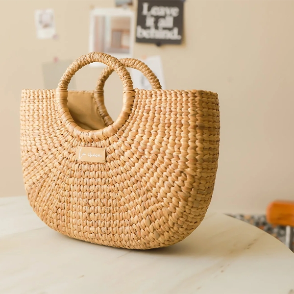 Bolso de paja de algodón macramé vintage para mujeres, uso diario en la playa, material natural ecológico con decoración de borlas