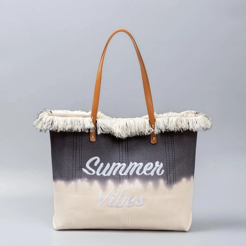 Bolsa de playa simple de nueva venta al por mayor, bolsa de viaje para mujer, bolso de lona de un solo hombro
